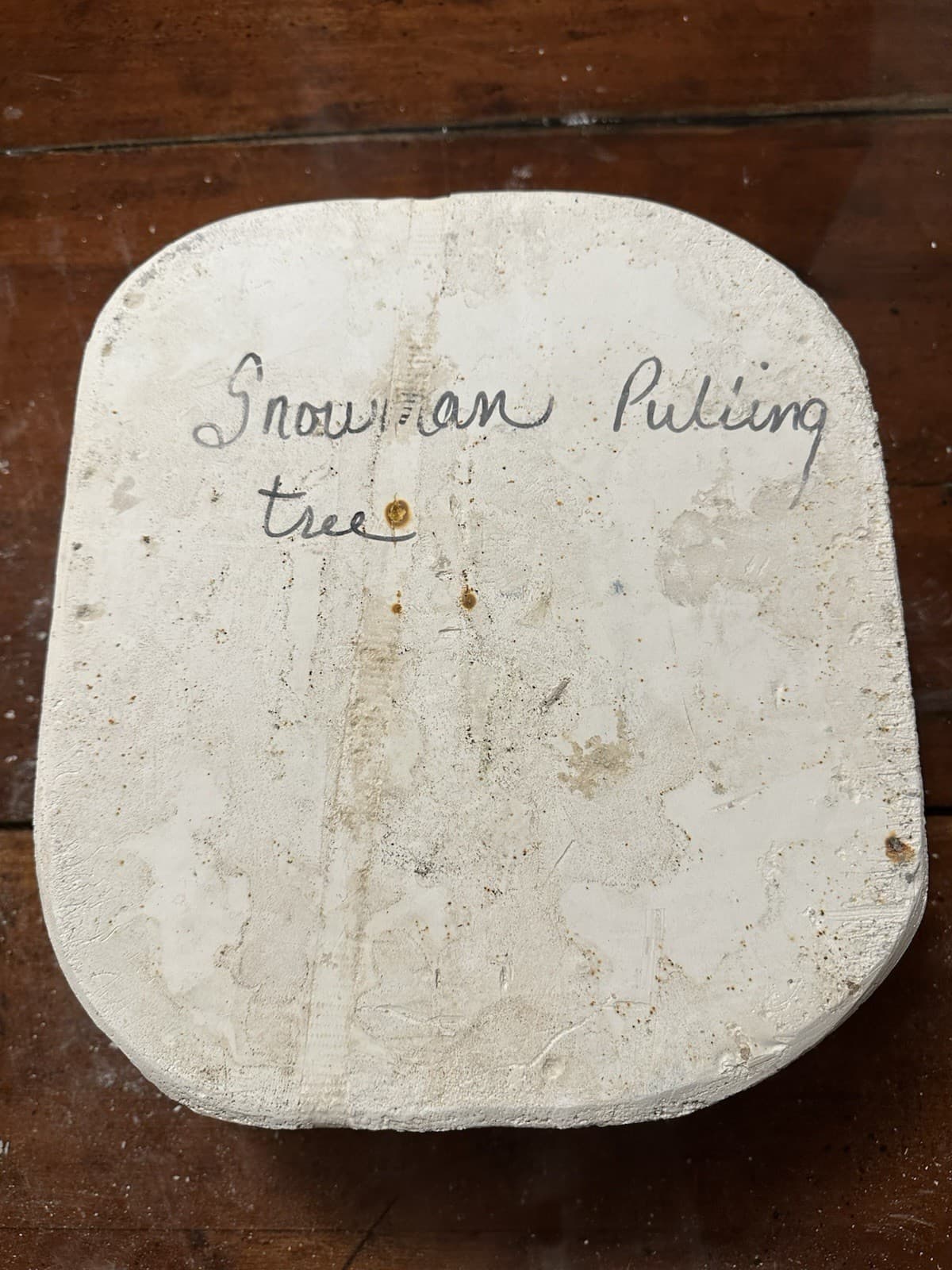 Kimple 2884 Snowman Pulling Tree 1997 Slip Mold Christmas Winter SEE PHOTOS 5