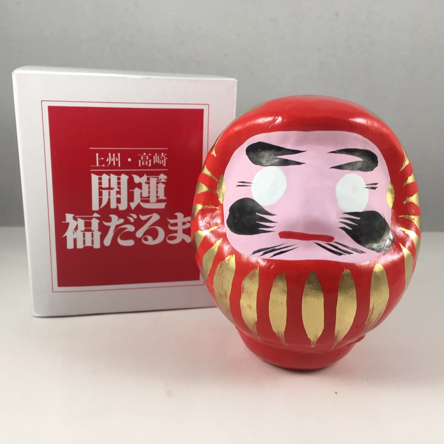 Japanese 3.5"H Red Lucky Daruma Doll Wish Making Good Luck Fortune Made in Japan