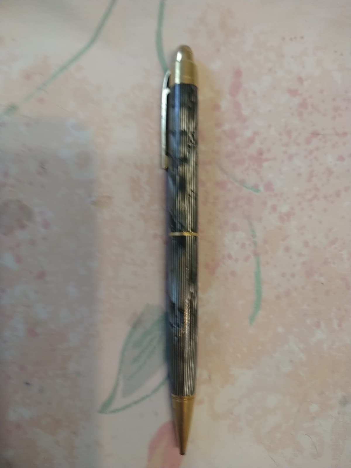 Eversharp Moire Striated Grey Resin Gold Filled Trim Pencil USA Made 4