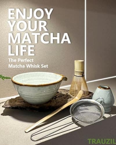 Matcha Whisk Set with Matcha Bowl, Matcha Bamboo Whisk, Scoop, Sifter, matcha 3