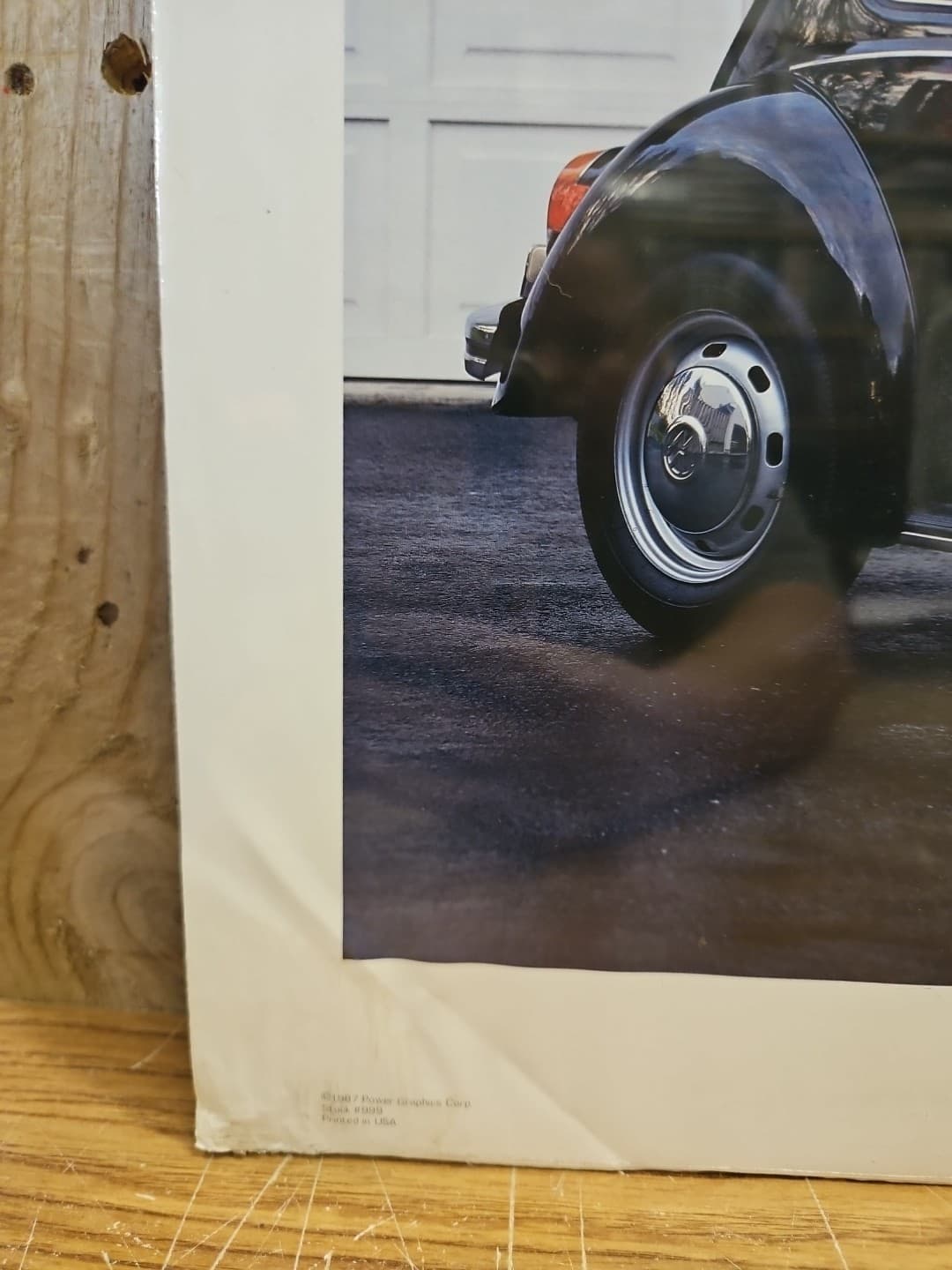 1987 Volkswagen Beetle Poster Print Vintage Power Graphics NOS 20”x16” Rare HTF 3