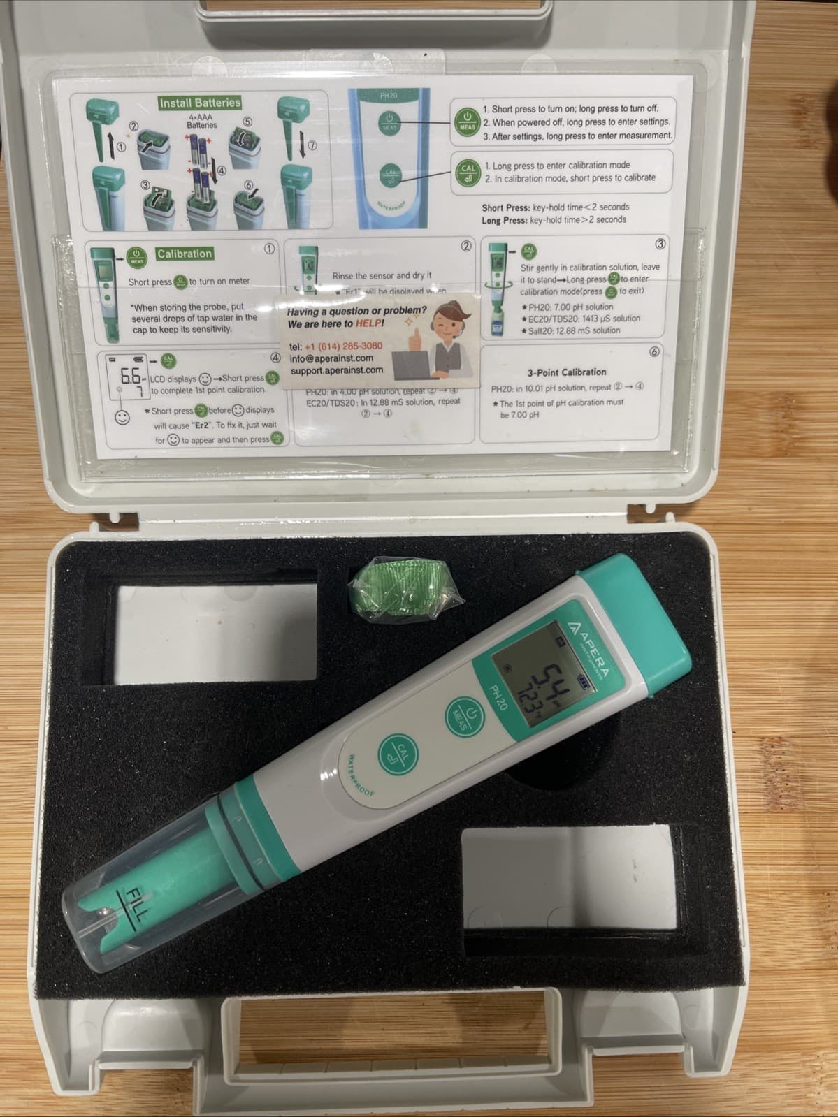 Apera Instruments Value Series PH20 Waterproof pH Tester Kit, ±0.1 pH Accuracy 4