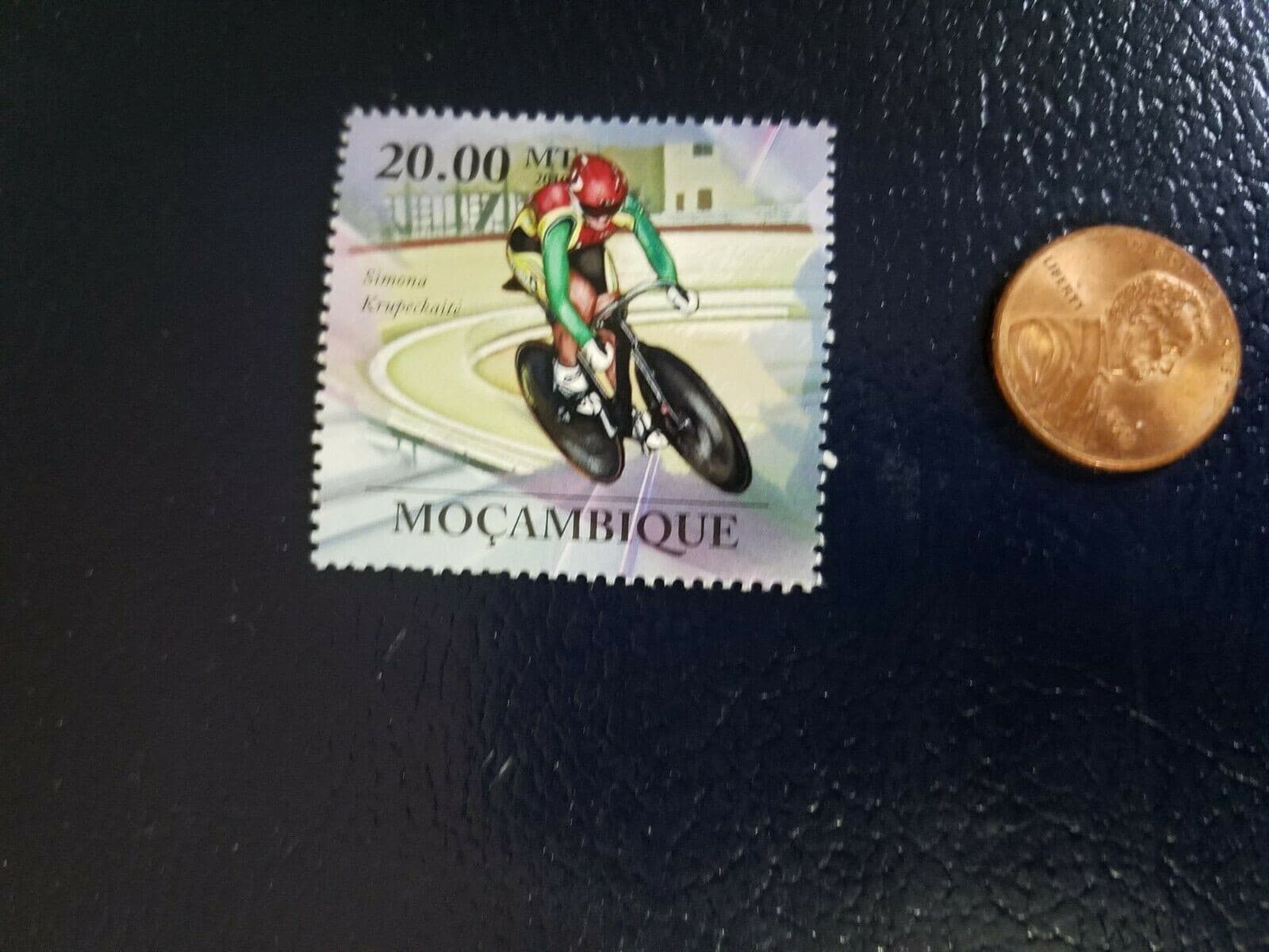 Simona Krupeckaite Bicycler Cyclist 2010 Mocambique Perforated Stamp 