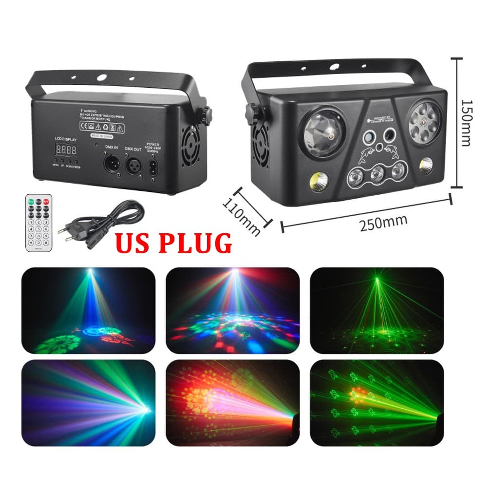 5 in 1 Disco Effect RGB LED DMX DJ Party Stage Lighting Laser Projector Lights 5