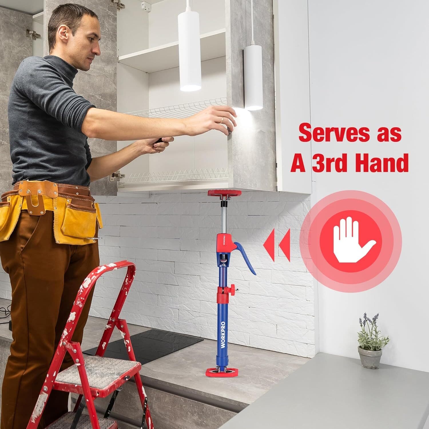 WORKPRO Cabinet Jack Support Pole, 18-1/2" to 29-1/2" with 154 lbs Capacity NEW 6