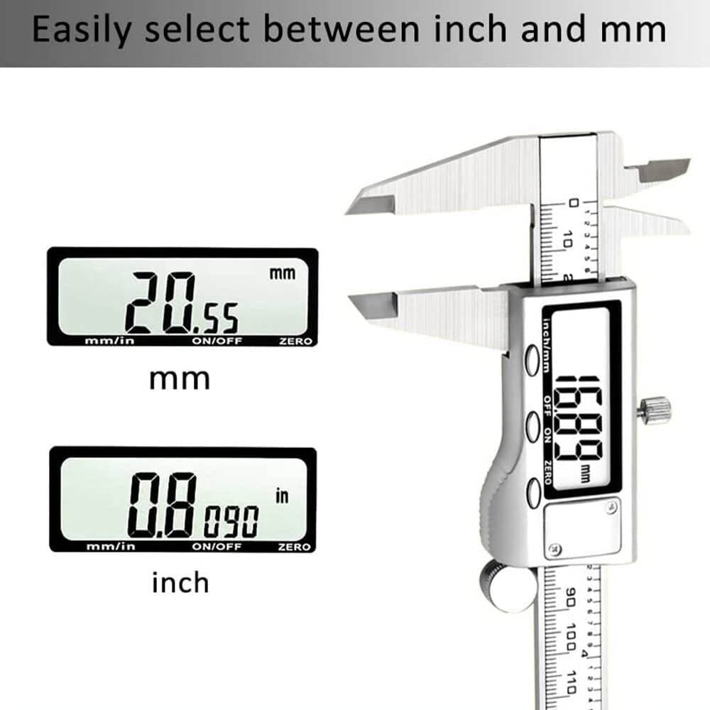 6" Digital Caliper Micrometer LCD Gauge Vernier Electronic Measuring Tool 150mm 2