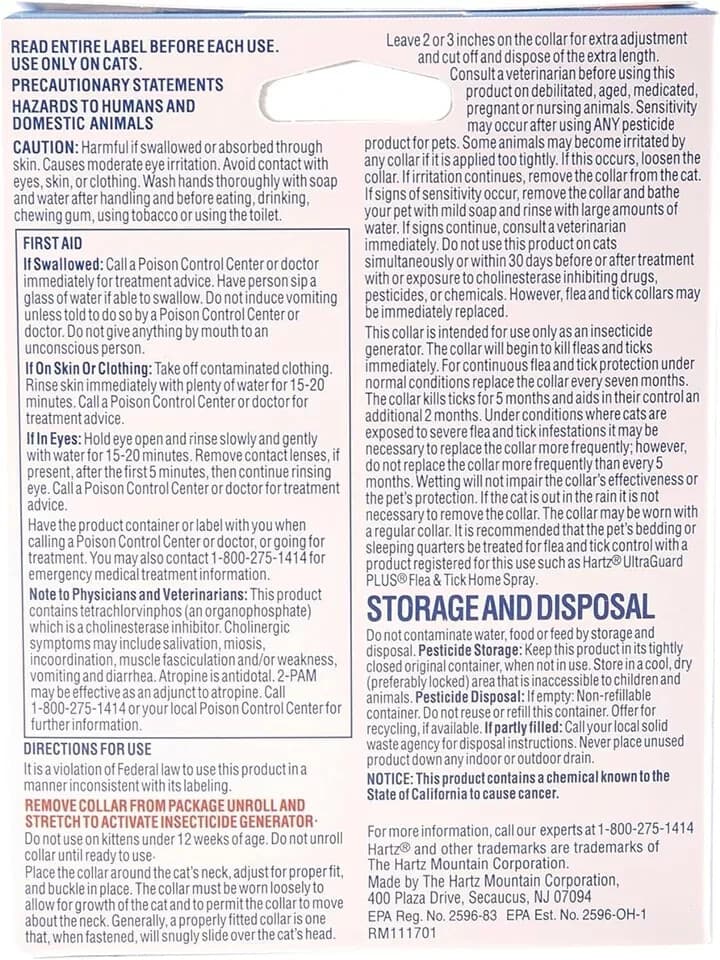 Hartz UltraGuard Flea & Tick Collar for Cats & Kittens 7 Months Protection, 1ct 3