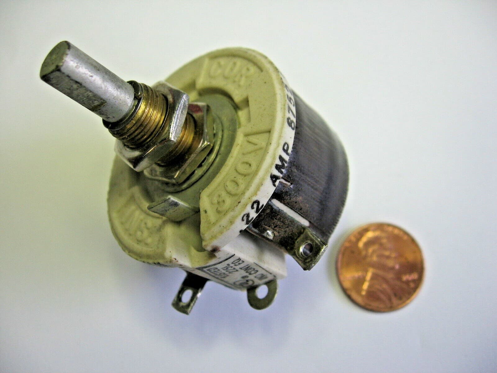 Variable Resistor 500 ohm 25 Watt Potentiometer / Rheostat Memcor / CAT 3N-5981