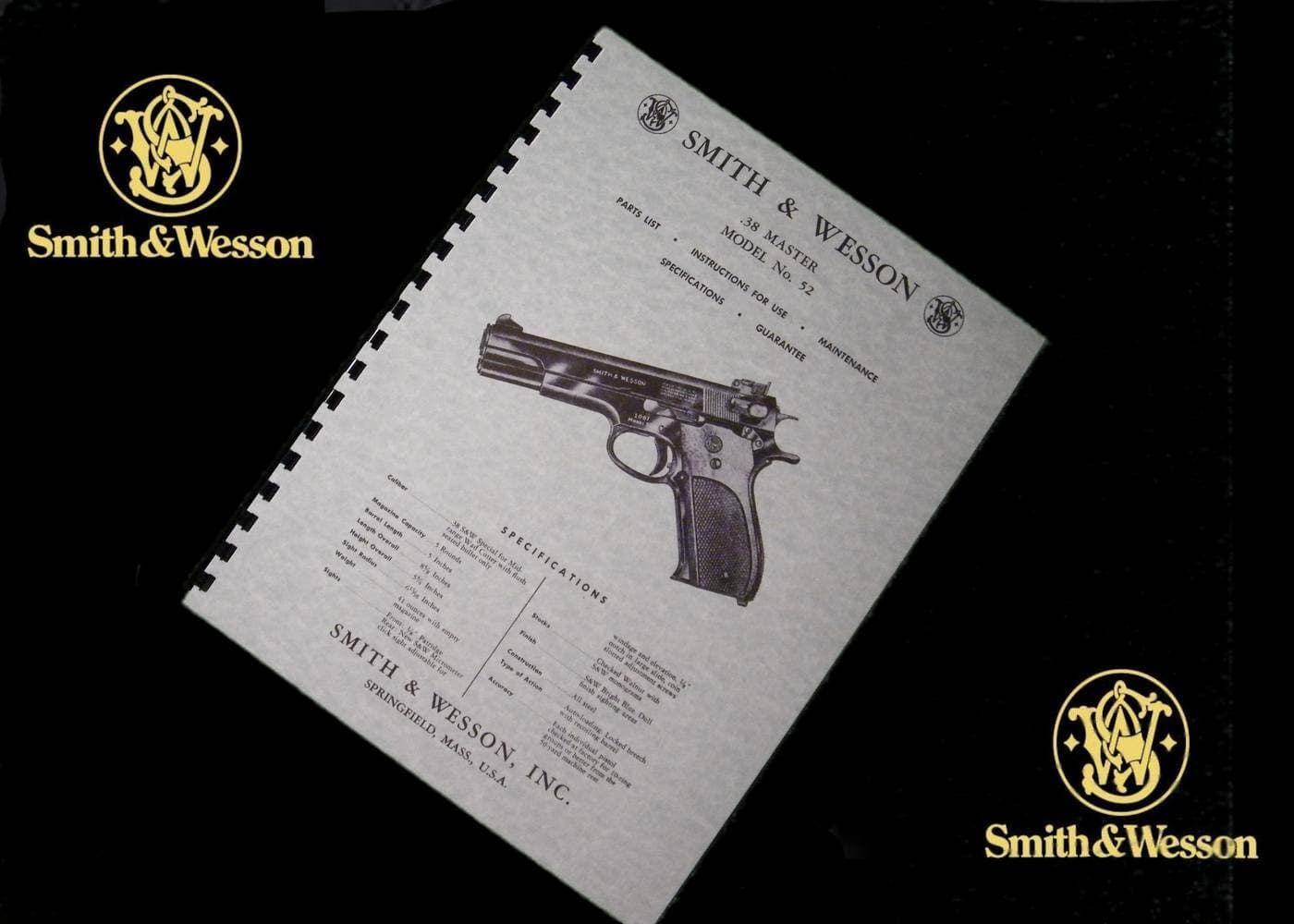 SMITH & WESSON .38 Master Model 52 Owners Manual