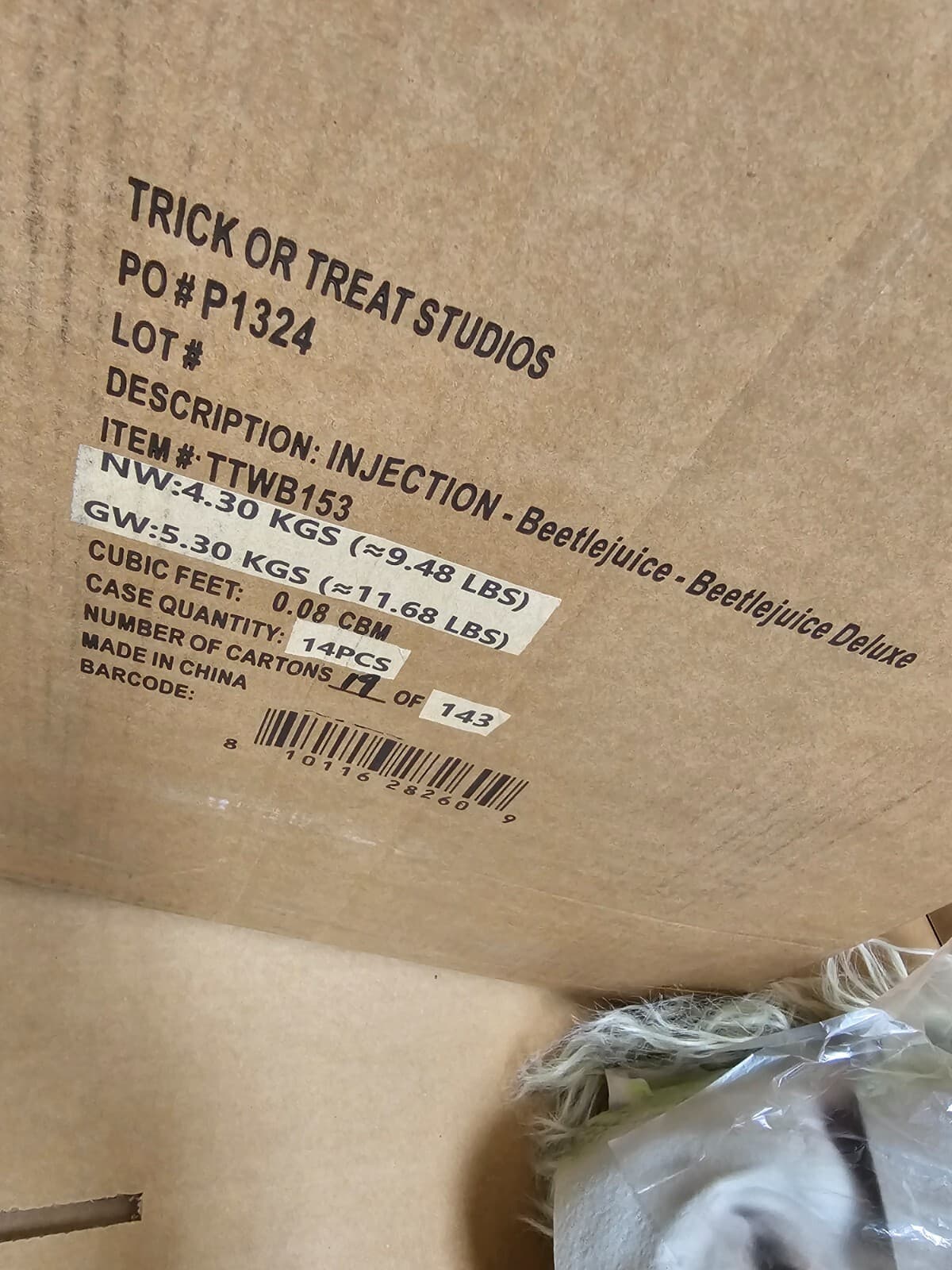 Quantity 1 - NEW Beetlejuice Deluxe Injection Mask  Trick or Treat Studios 5