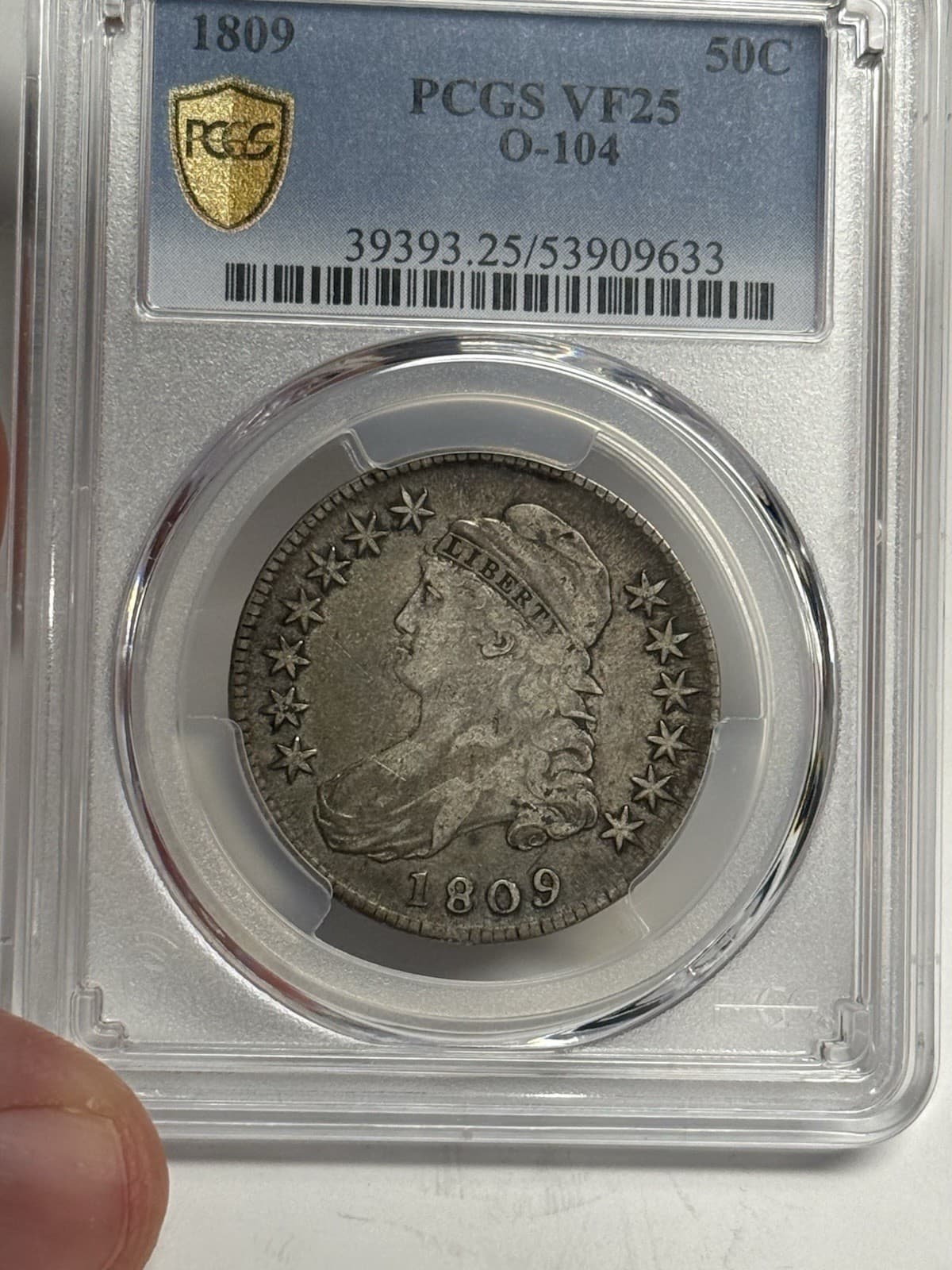 1809 (O-104) PCGS VF25 Capped Bust Half Dollar, U.S. 50c Silver Coin Very Fine