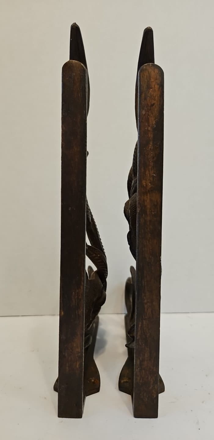 Vintage Cast Iron Flower/Garden Bracket Hooks/Brown - Pair  7"x1.75"x9" each 3