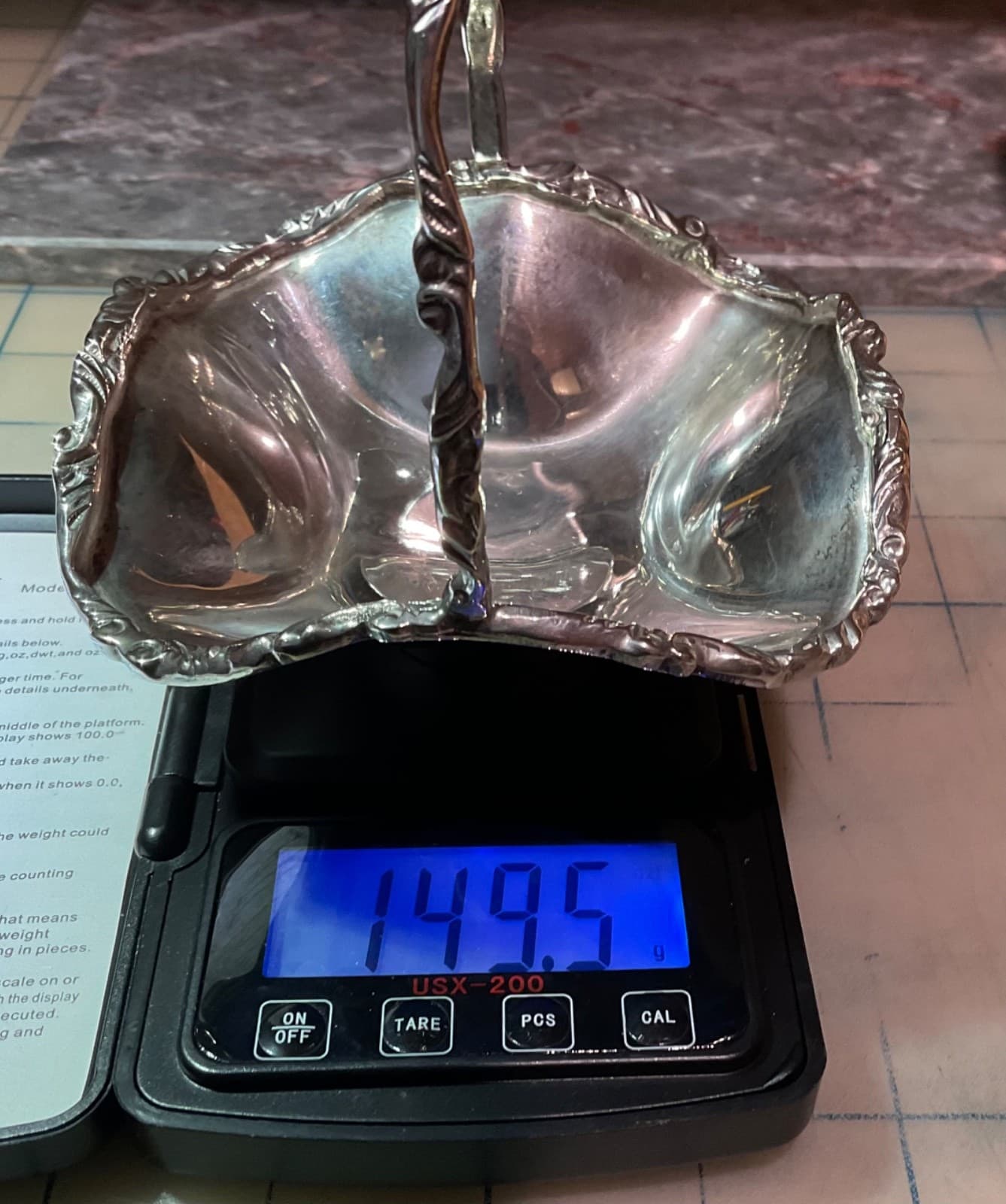 Vintage Sterling Silver Candy Dish Basket 5