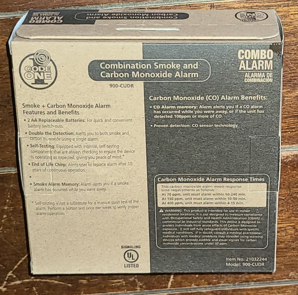 KIDDE Combination Smoke and Carbon Monoxide Alarm - Model #900-CUDR 4