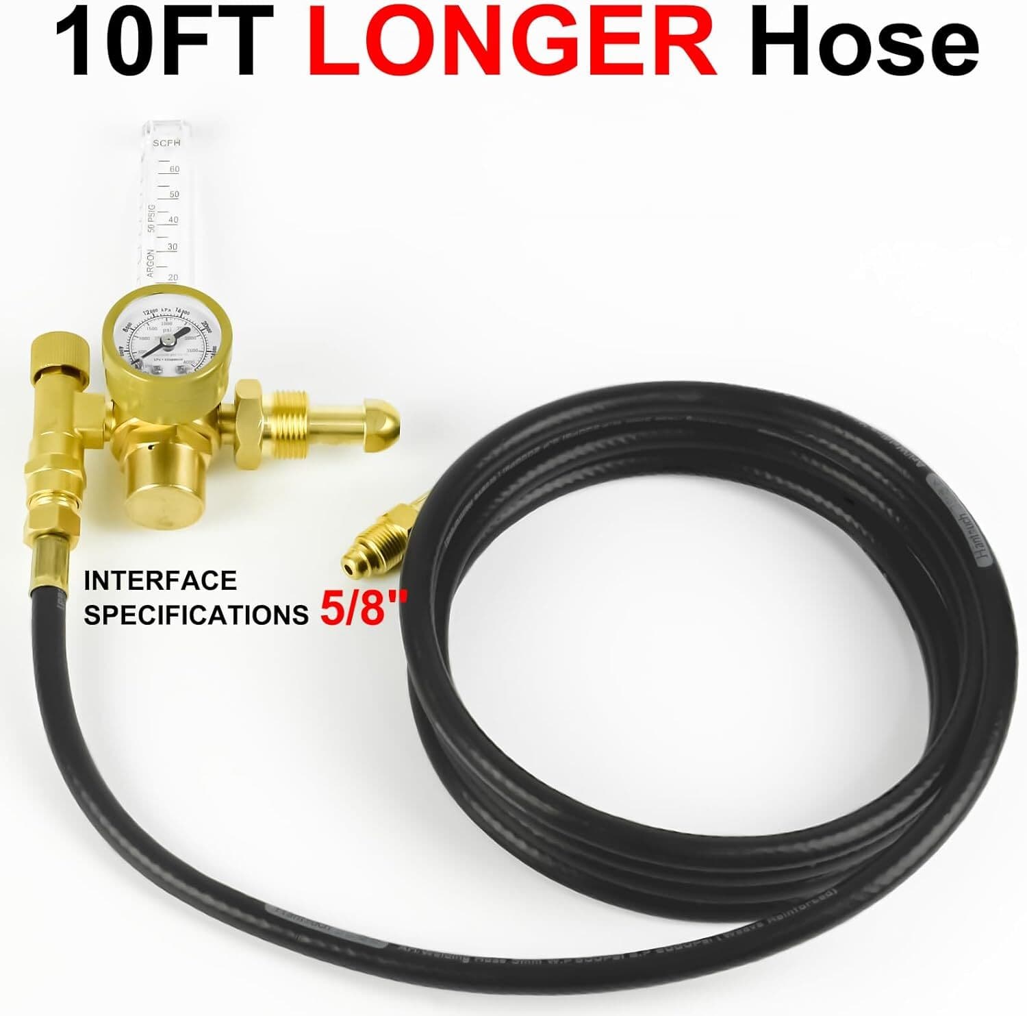 CGA580 Argon Regulator Flow Meter Mig Tig Welding Single/Dual Output 0-60CFH US 2