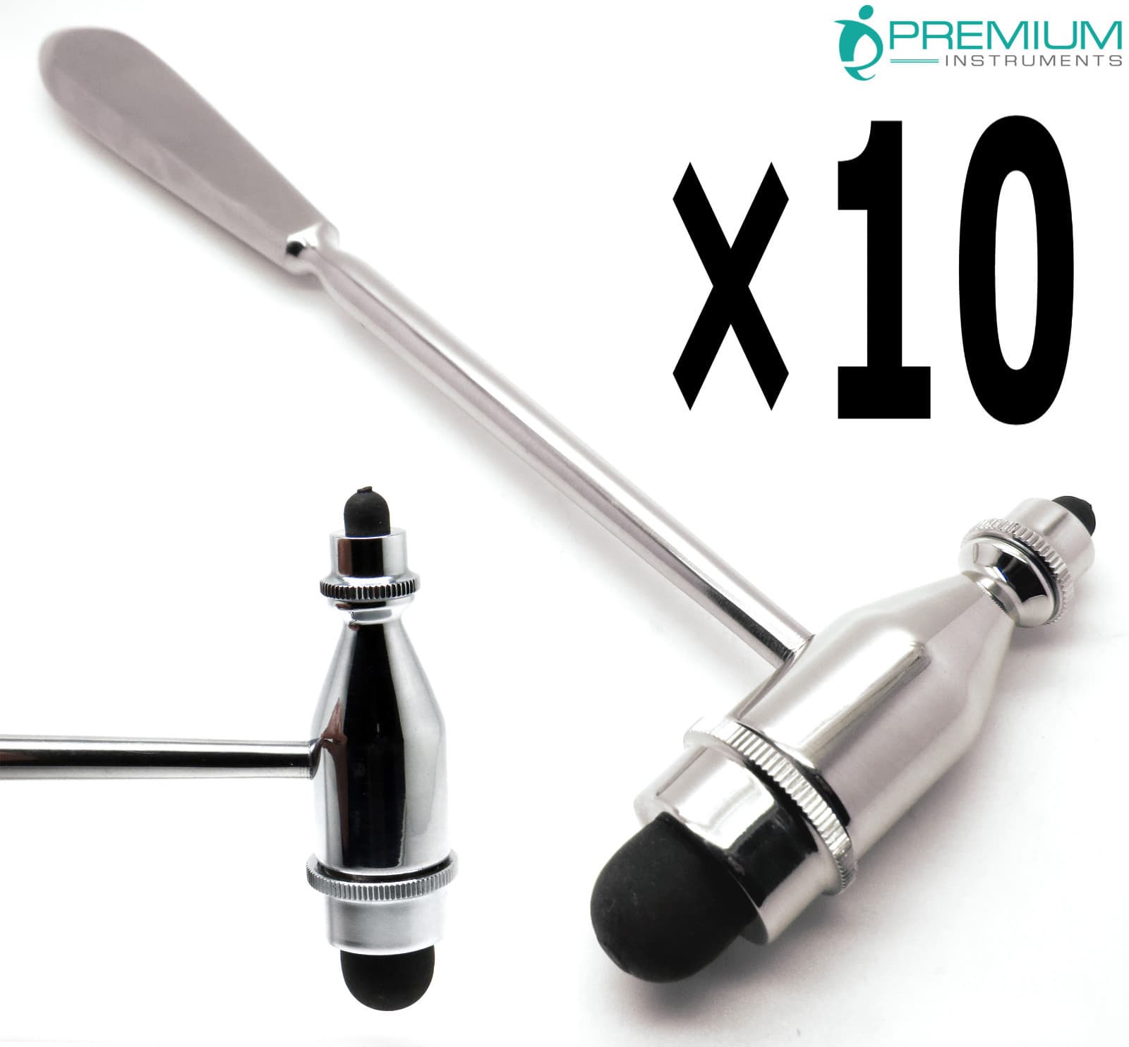 10× Troemner Hammer 9.75" Percussion Reflex Rubber Small/Large Head Diagnostics