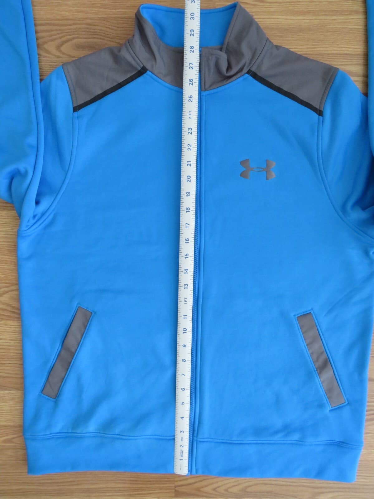 UNDER ARMOUR 'STORM' men's LARGE Fleece Jacket  THICK ~ turquoise blue 5