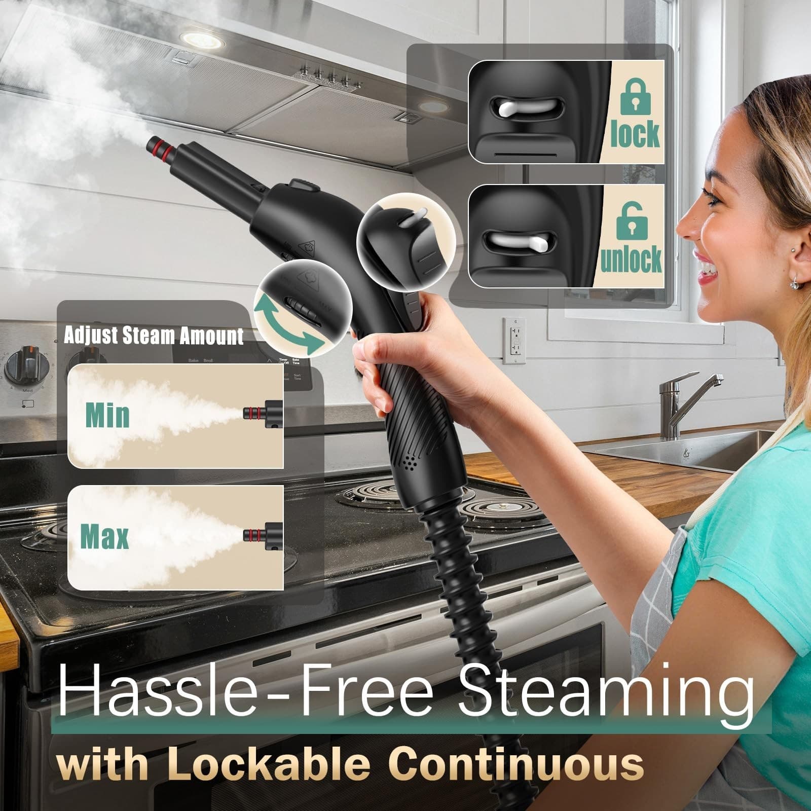 Steam Cleaner with 28 Accessories for Home, 1800W Powerful Multipurpose Steam... 3