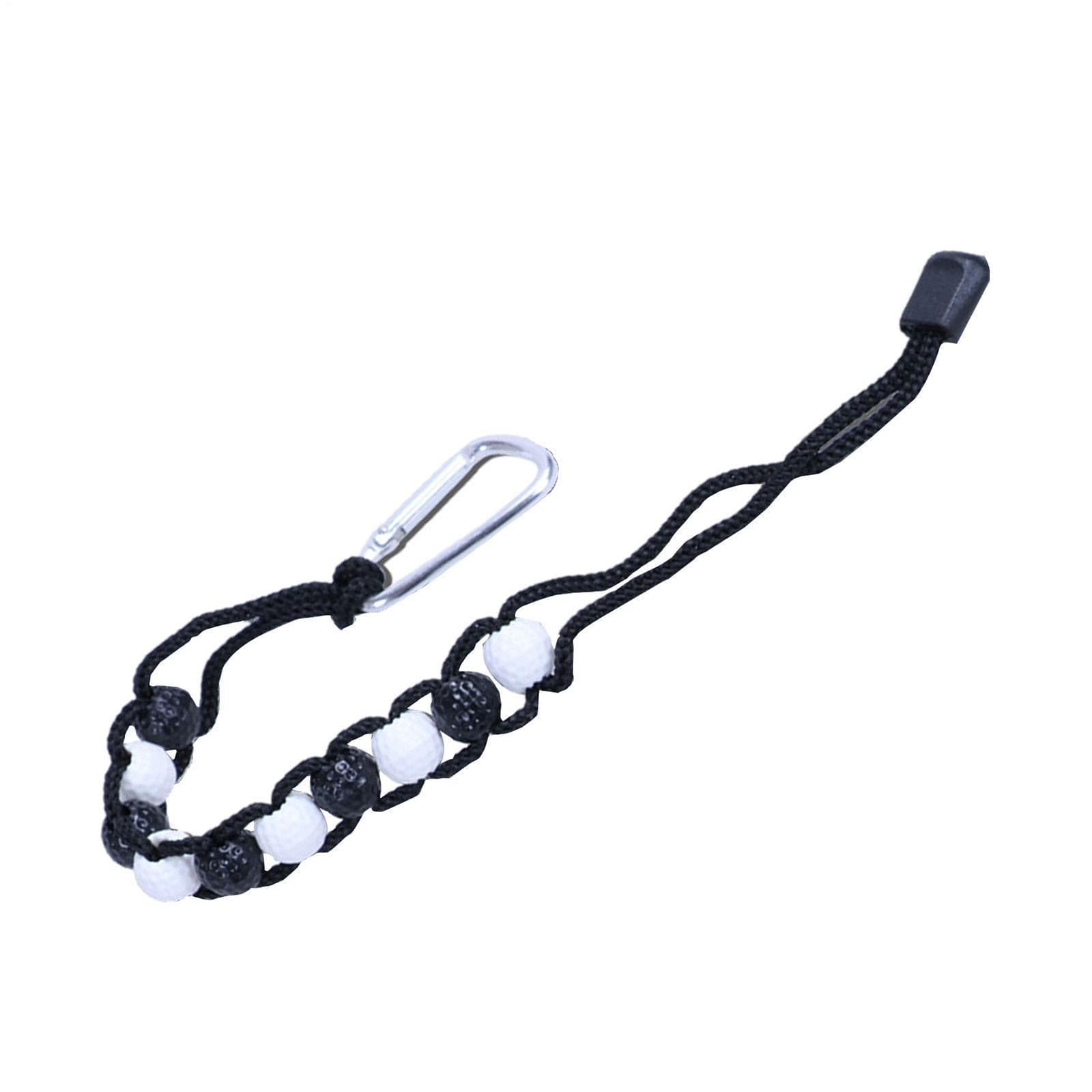 Golf Stroke Score Counter Bead Counting With Clip Nylon Woven Rope Training Tool