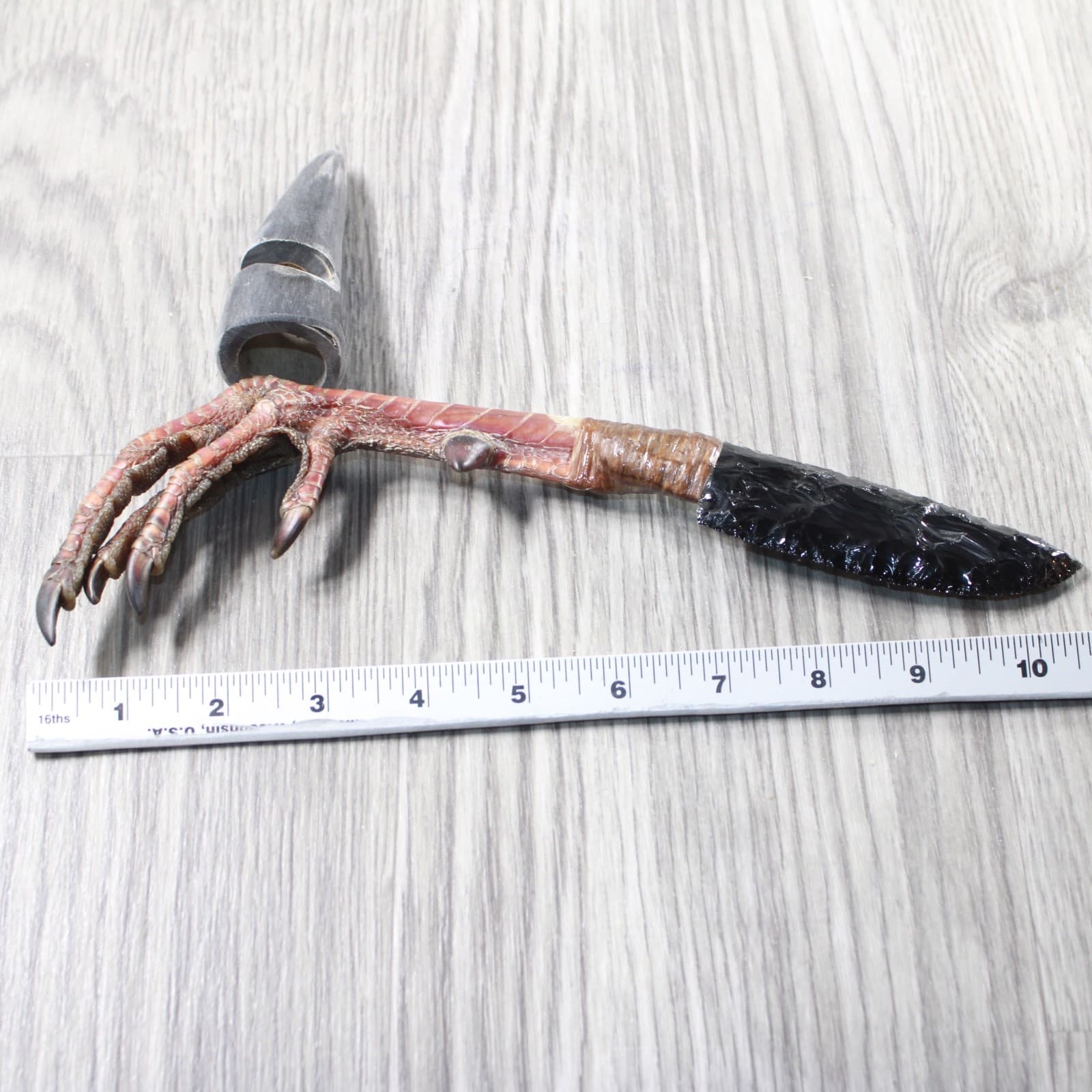 Turkey Foot Handle Obsidian Blade Ornamental Knife #935n  Mountain Man Knife 3