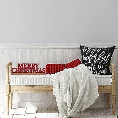 Rustic Red Merry Christmas Signs for Home Decor 16 Inches, Handmade Distressed  6