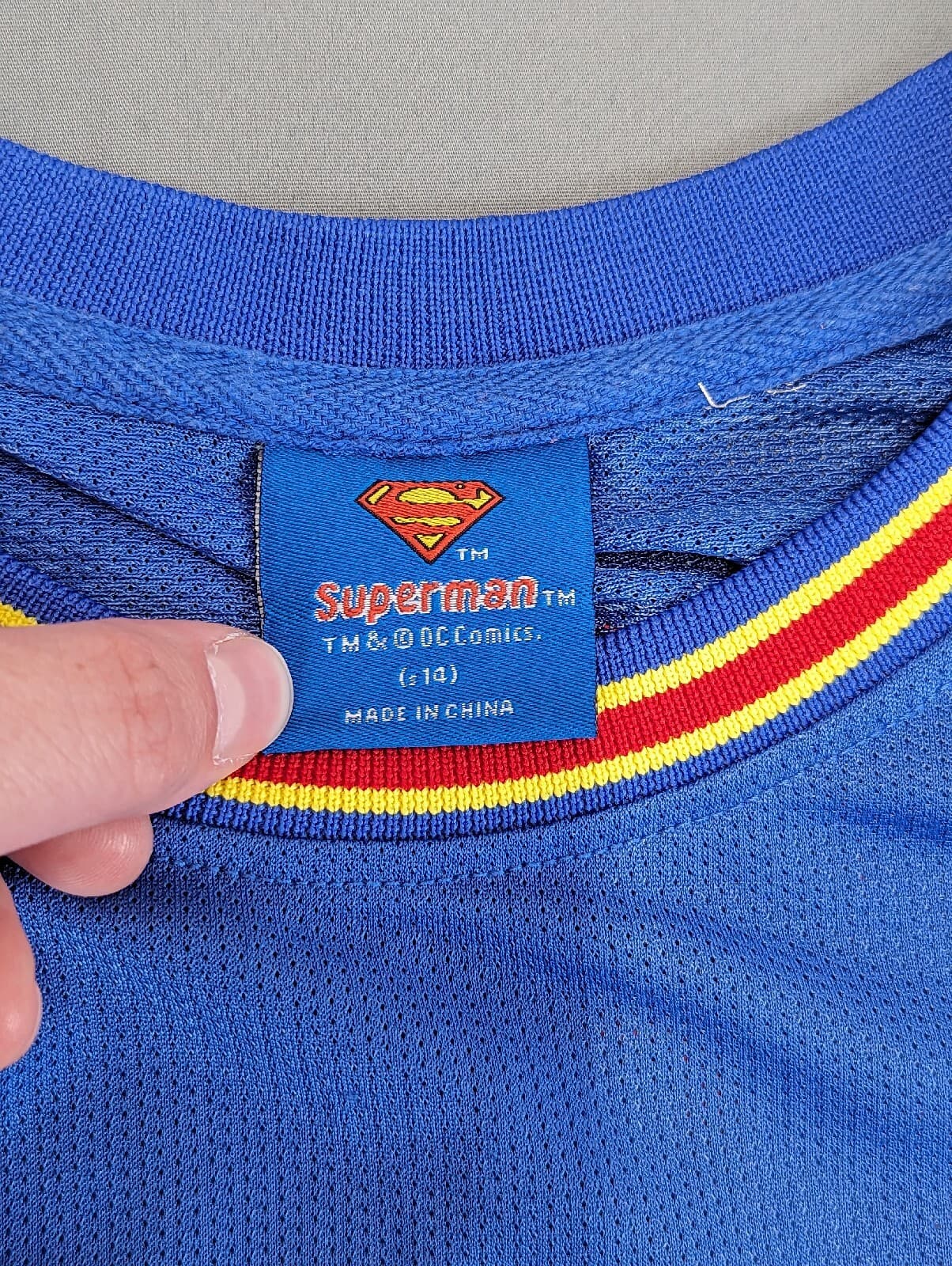 Vintage Men's DC Comics Superman Basketball Jersey Sleeveless Shirt Size Medium 3