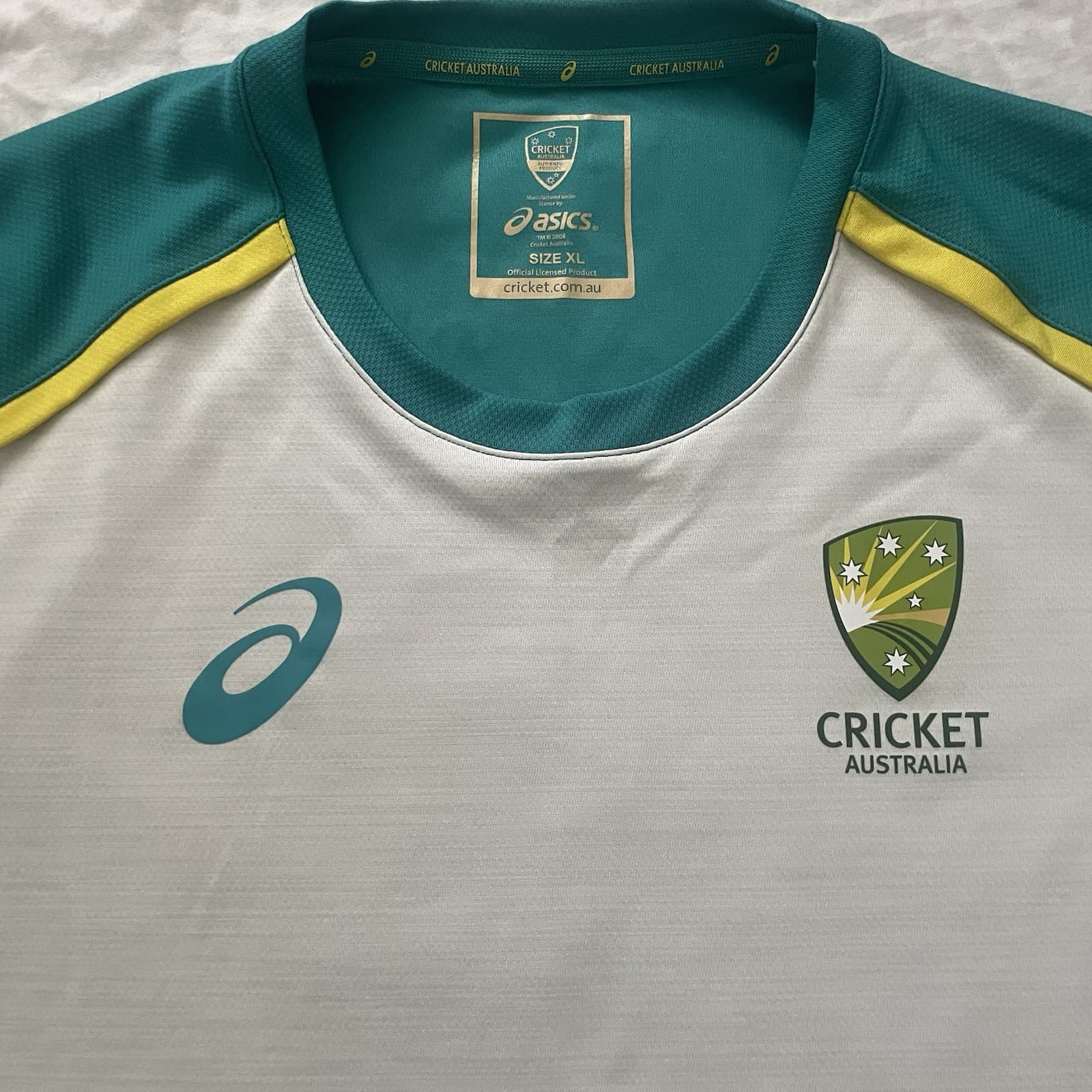 Australia Cricket Shirt Womens XLARGE Grey Asics Training Shirt Size XL Warm Up