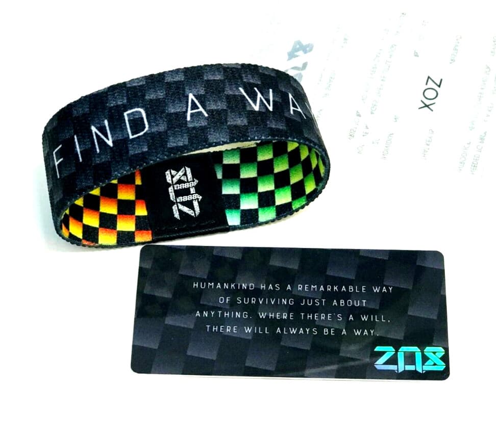 ZOX **FIND A WAY** Silver Strap med NIP Wristband W\Card 3