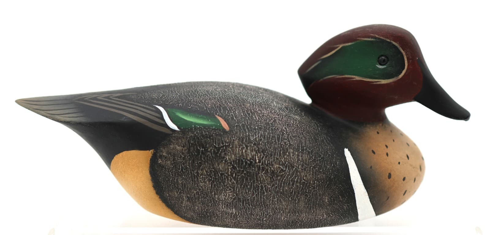 Pair Bill Schauber Miniature  Green Wing Teal Duck Decoys Signed 1991  Ex-Cond 2