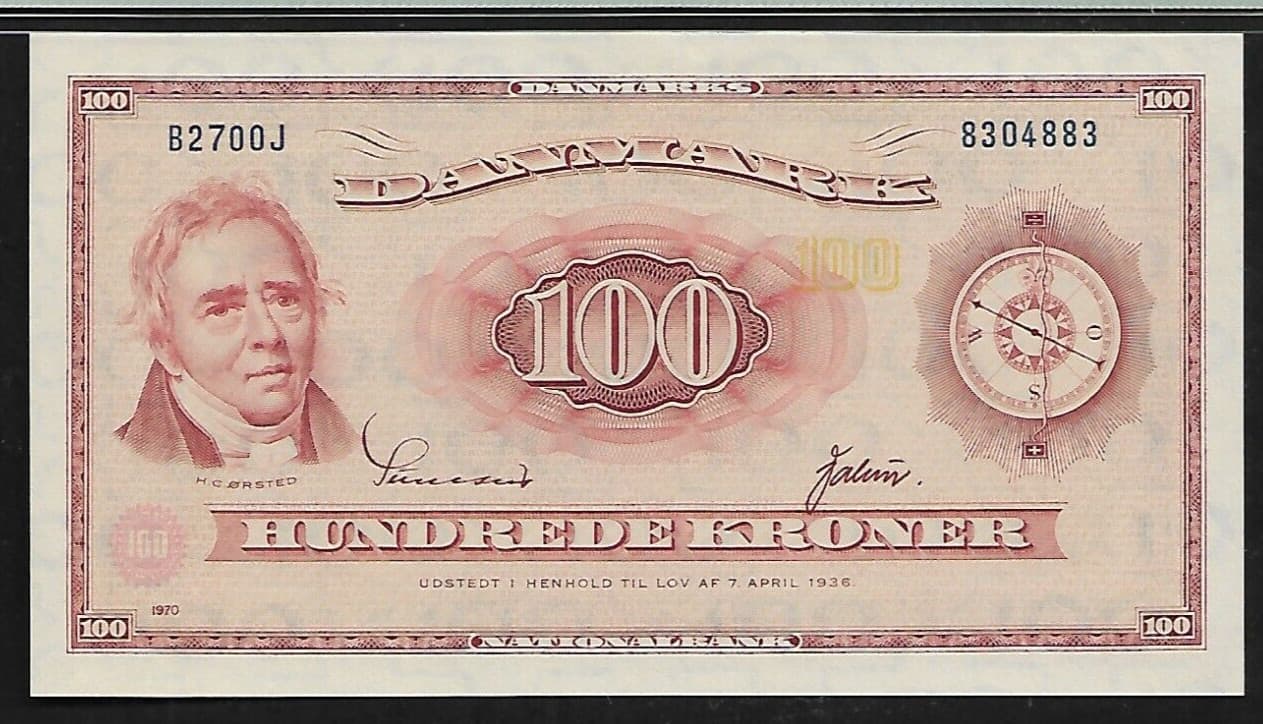 Denmark 100 Kroner 1970 PMG 67 EPQ UNC P#46f* Replacement/ Star Series B2700J 3