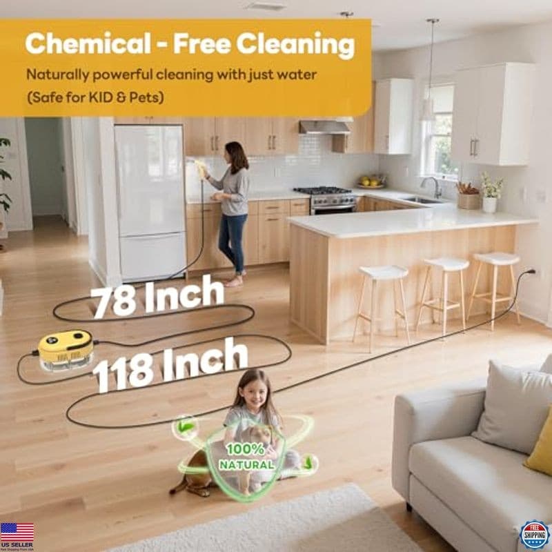 Powerful Handheld Steam Cleaner - 10s Rapid Heat 15-in-1 High Pressure Steamer 5