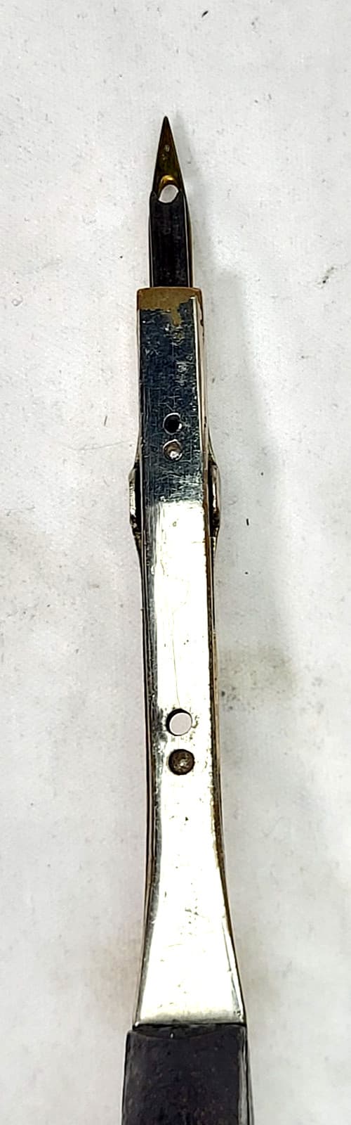 Antique Wood Shuttle Punch Sliding Needle Weaving Rug Hooking Tool pat1800s /S6 6