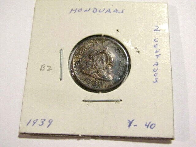 Honduras 1939 2 Centavos Coin 6