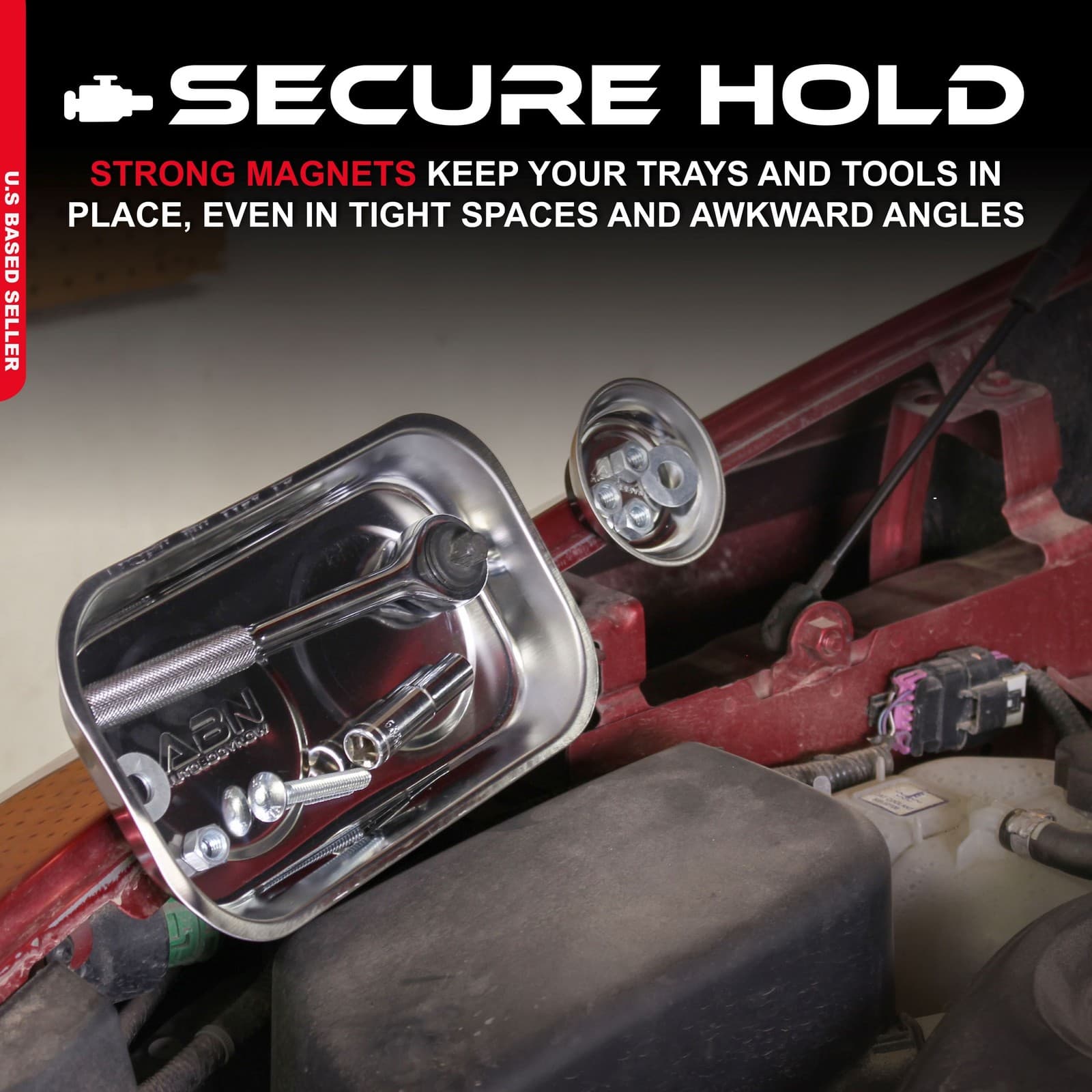 ABN Magnetic Trays 3pk - Magnetic Bowl Mechanic Metal Parts Tray for Small Parts 3