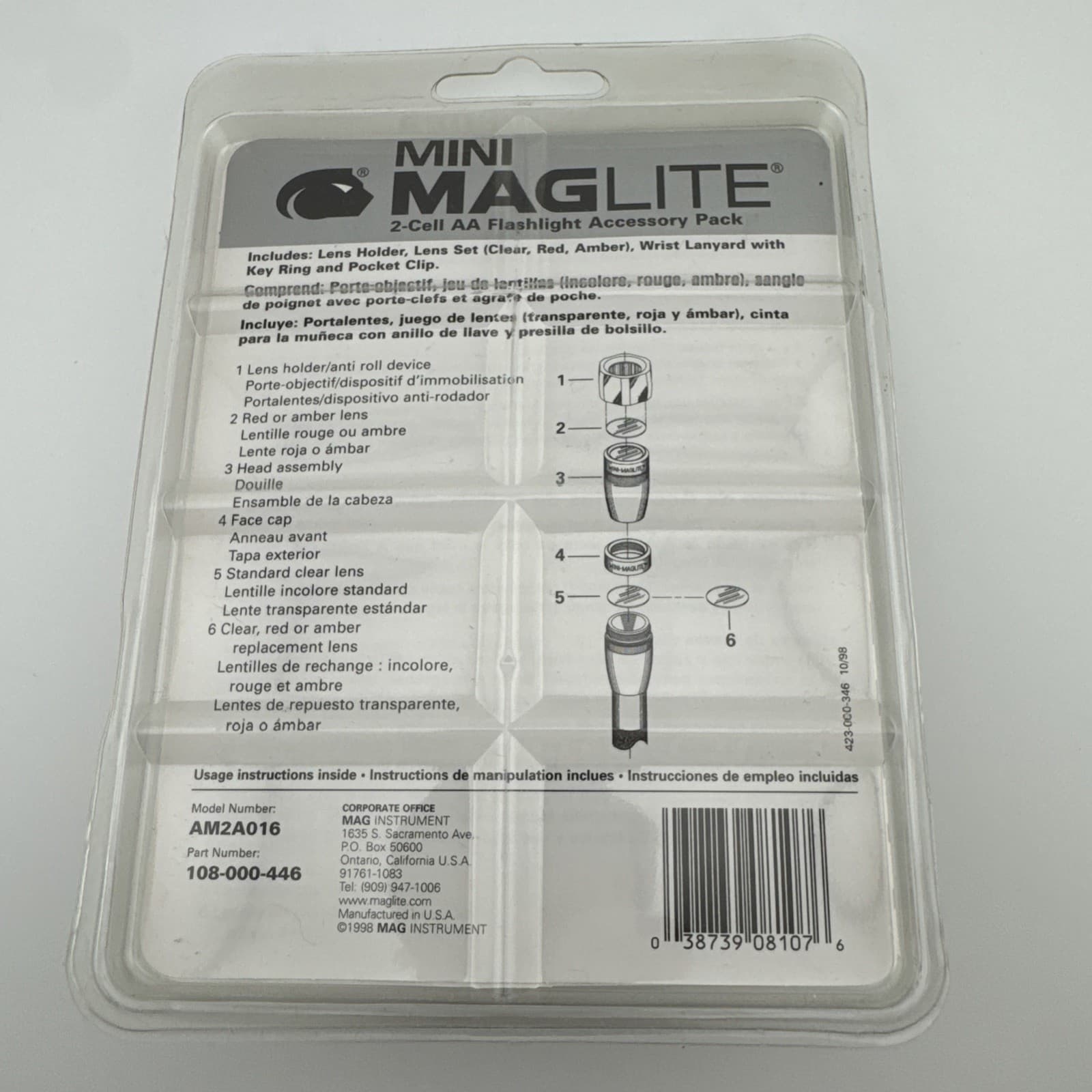 Maglite Mini 2 Cell AA Flashlight Accessory Pack w/Three Lens LR06 NEW -- SEALED 2