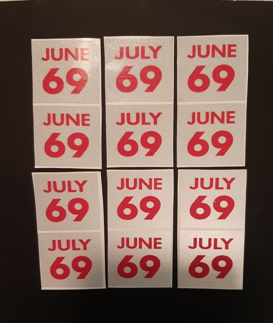 2, 1969 Connecticut License Plates.  YOM Expiration Stickers.$18. PER PAIR. 2