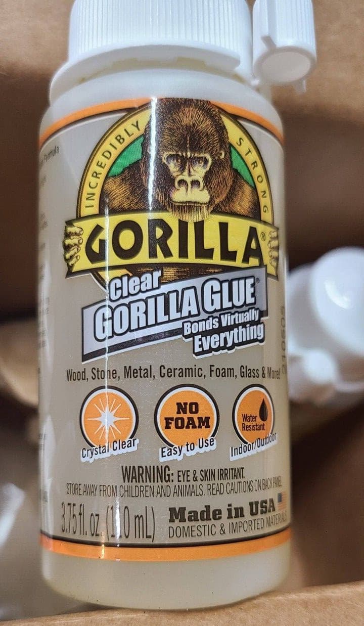 (2) Gorilla Glue 3.75 fl. oz Bottles Water Resistant Clear Gorilla Glue NO FOAM! 2