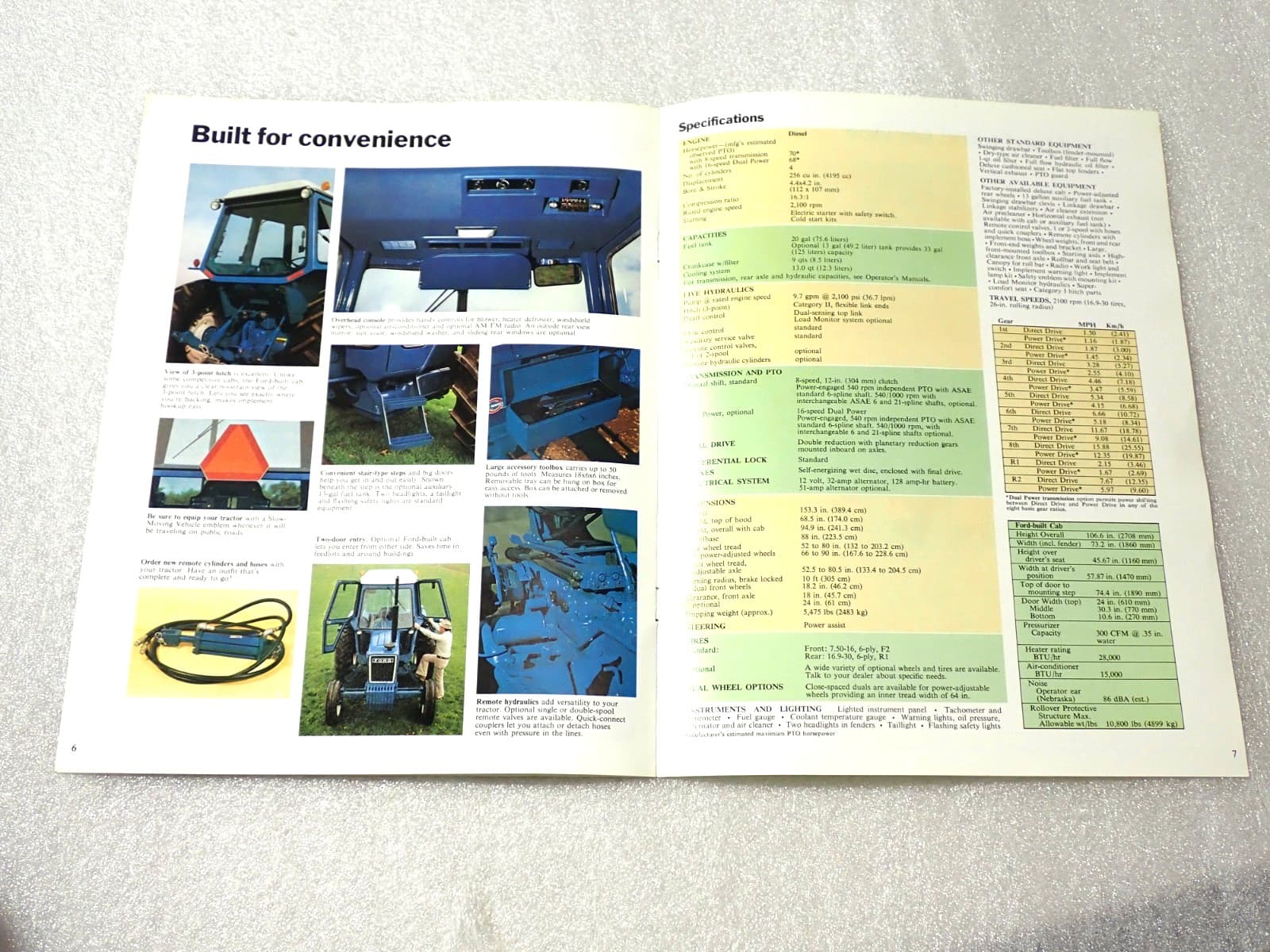 1970'S Ford 6600 Tractor Original Color Sales Brochure MINT 4
