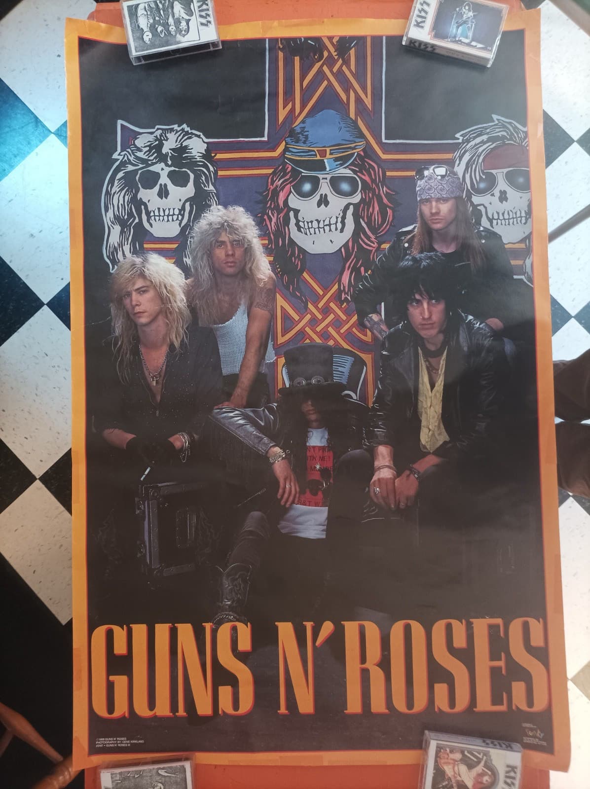 Vintage 1988 GUNS N ROSES Appetite For Destruction large Poster - Funky
