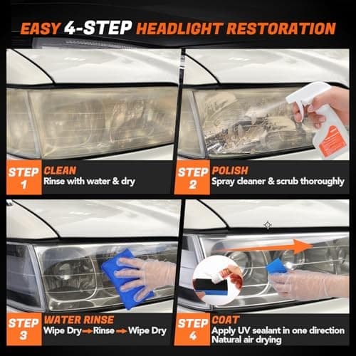 Headlight Restoration Kit Headlight Cleaner Head Light Cleaner Removing  6