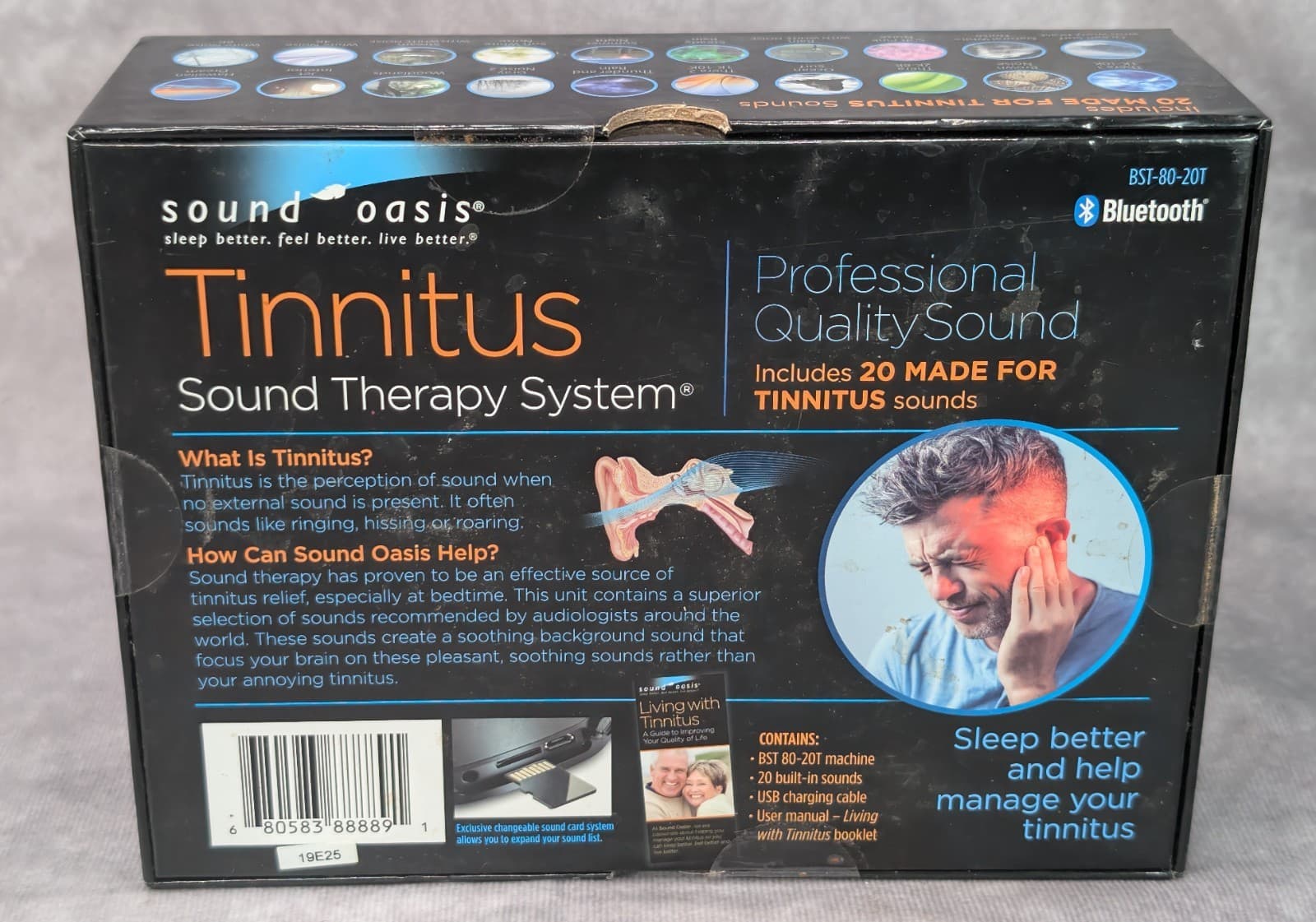Sound Oasis Tinnitus Bluetooth Sound Therapy System BST-80-20T New In Box 2