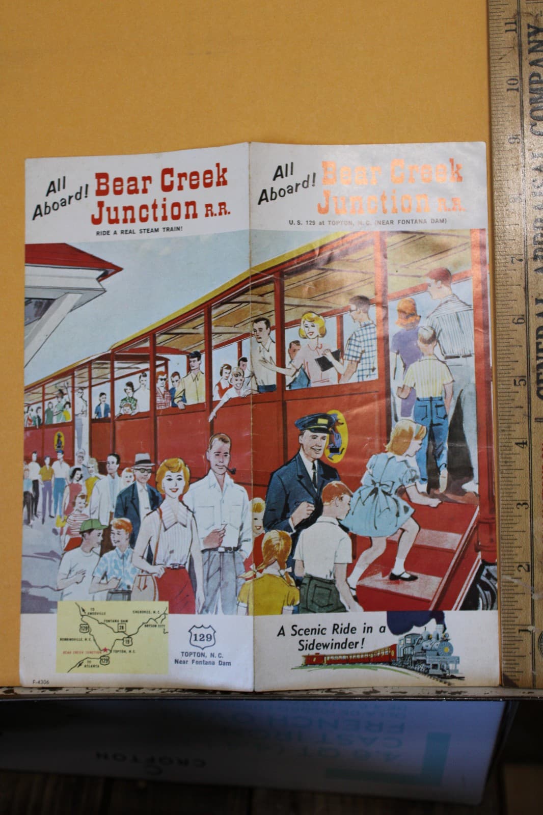 Vintage Bear Creek Junction Railroad Brochure Topton NC Steam Train 3