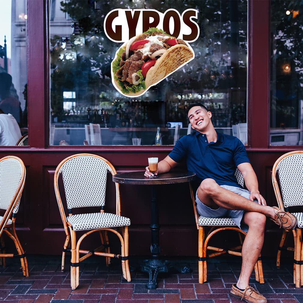 Food Truck Decals Gyros Style A Restaurant & Food Concession Sign Brown 3