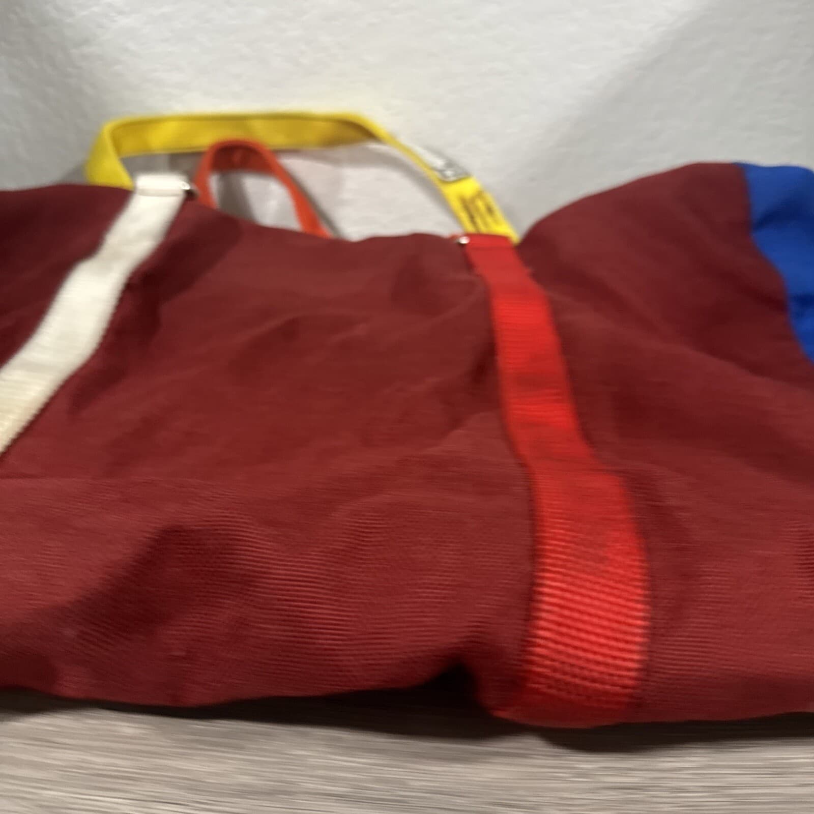 Morgans Horse Supplies Bag Small 19”x15” Duffle Bag 2 Zippered Areas Red Yellow 5