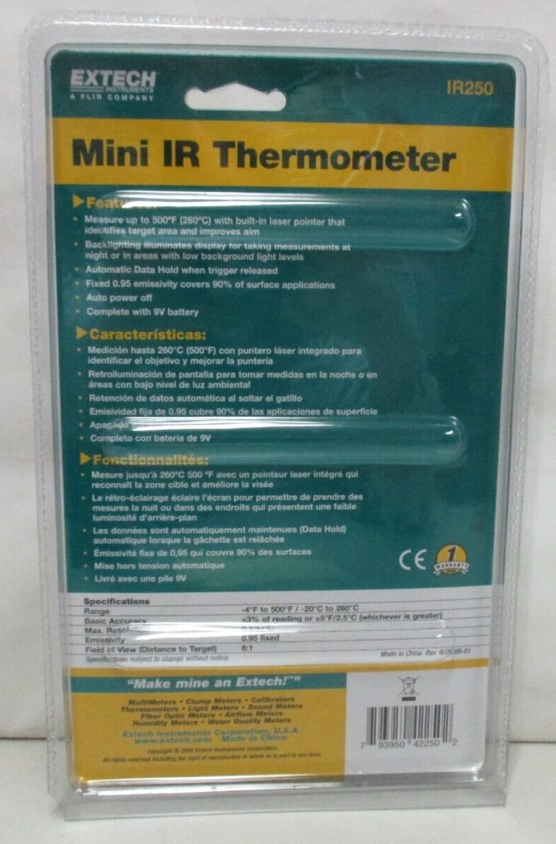 Extech Instruments IR250 Mini IR Thermometer 2
