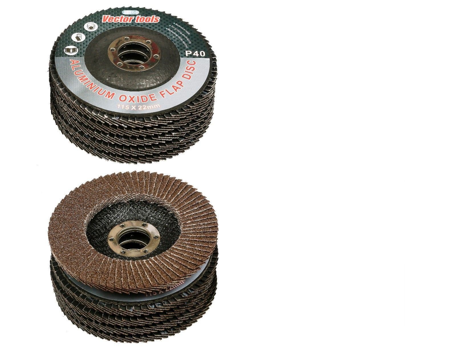 (10) 4-1/2" x 7/8" ALUMINUM OXIDE Grinding Wheel Flap Disc 40 GRIT