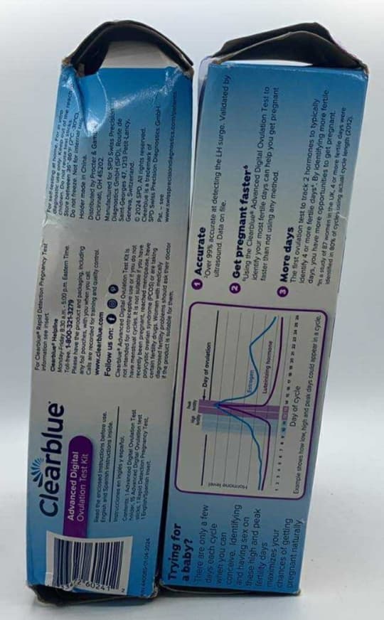 2PK Clearblue Advanced digital Kit ~ 15 Ovulation + 1 Pregnancy Test EA~EXP 5/27 2