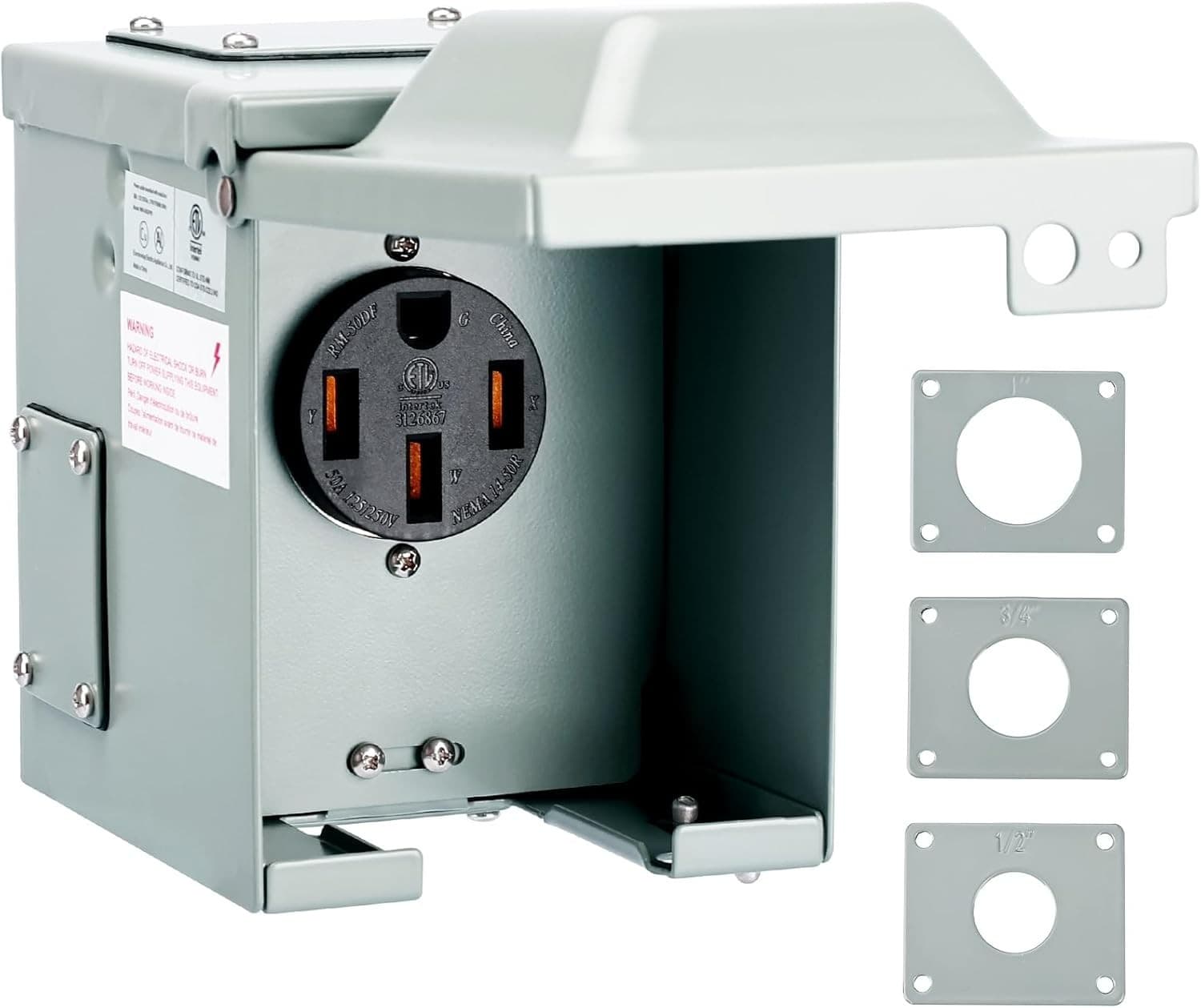 50 Amp 125/250 Volt RV/EV Power Outlet Box NEMA 14-50R