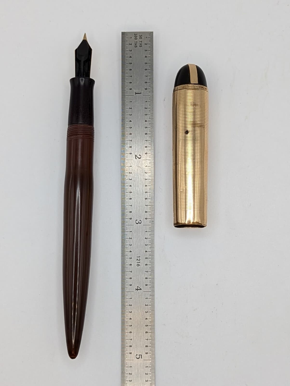 Wahl Eversharp Skyline Brown Fountain Pen 14k Gold Nib Restored * 4