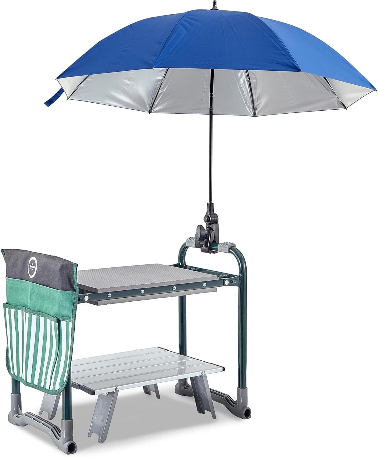 Garden Kneeler and Seat Foldable Outdoor Bench, Umbrella, Tool Pouch & Table
